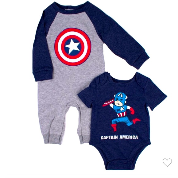 Marvel Other - Captain America 2 piece bodysuit set NWT
